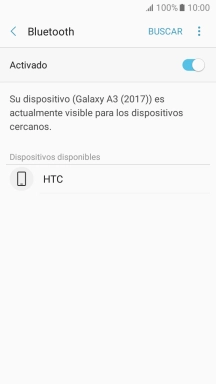 Pulsa el dispositivo Bluetooth deseado y sigue las indicaciones de la pantalla para vincular el dispositivo al teléfono.