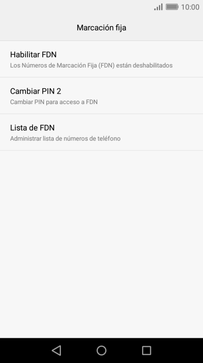 Pulsa Habilitar FDN.