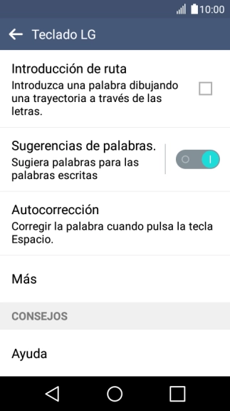 Pulsa Sugerencias de palabras..