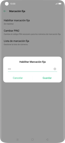 Introduce el código PIN2 y pulsa Guardar.