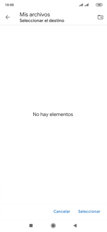 Si deseas crear una nueva carpeta, pulsa el icono de nueva carpeta y sigue las indicaciones de la pantalla para crearla.