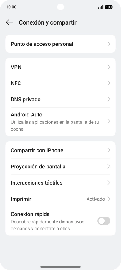 Pulsa Punto de acceso personal.