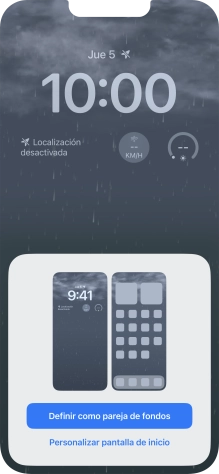 Si deseas utilizar el mismo tema de color en la pantalla de inicio, pulsa Definir como pareja de fondos.