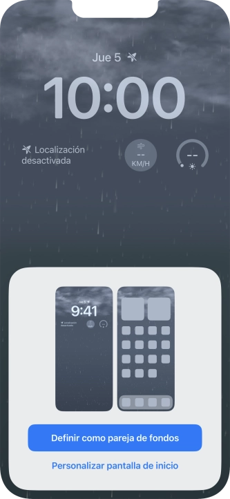 Si deseas utilizar el mismo tema de color en la pantalla de inicio, pulsa Definir como pareja de fondos.