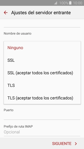 Pulsa Ninguno para desactivar la función.