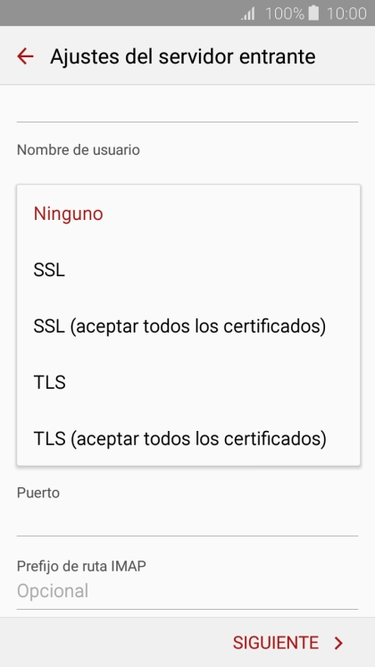 Pulsa Ninguno para desactivar la función.