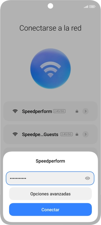 Introduce la contraseña de la red wifi y pulsa Conectar.