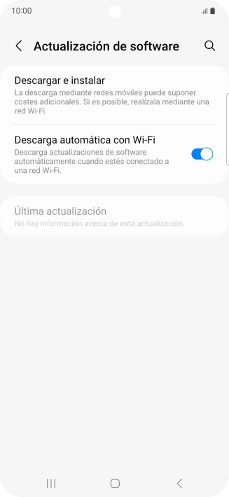 Pulsa Descargar e instalar. Si hay una versión de software nueva disponible, aparecerá ahora en la pantalla. Sigue las indicaciones de la pantalla para actualizar el software del teléfono.