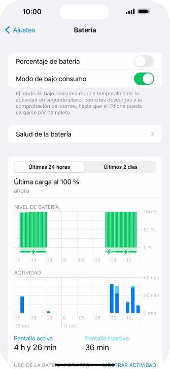 Desliza el dedo hacia arriba desde la parte inferior de la pantalla para terminar y volver a la pantalla de inicio.