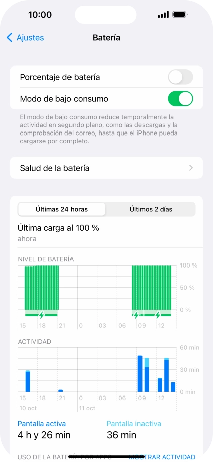 Desliza el dedo hacia arriba desde la parte inferior de la pantalla para terminar y volver a la pantalla de inicio.