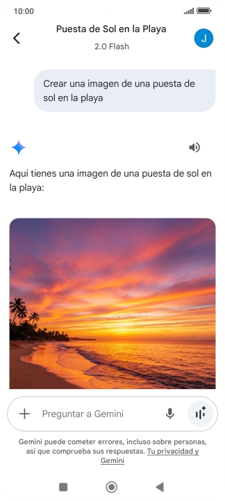 También puedes pedir a Gemini que genere una fotografía partiendo de tu descripción.