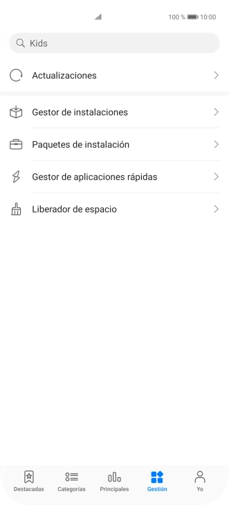 Pulsa Gestor de instalaciones.