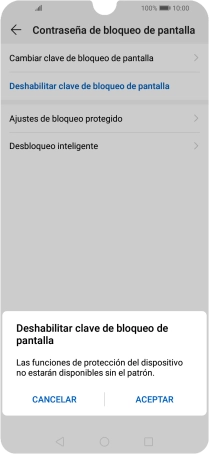 Introduce el código de seguridad actual y pulsa ACEPTAR.