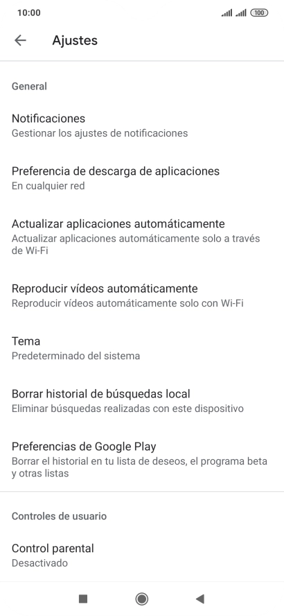 Pulsa Actualizar aplicaciones automáticamente.