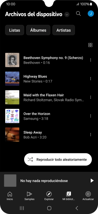 Pulsa el archivo de música deseado.