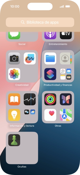 Pulsa la app deseada durante unos instantes.