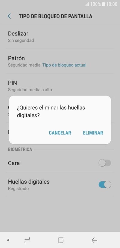 Pulsa ELIMINAR.