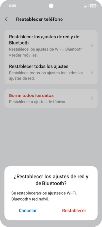 Pulsa Restablecer.
