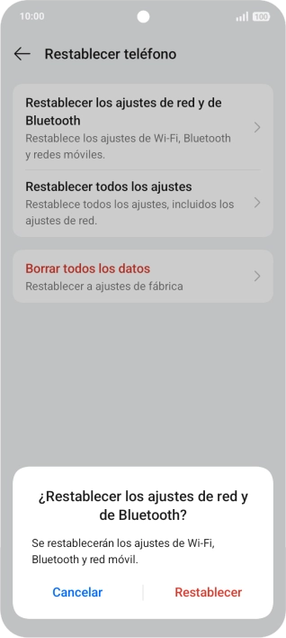 Pulsa Restablecer.