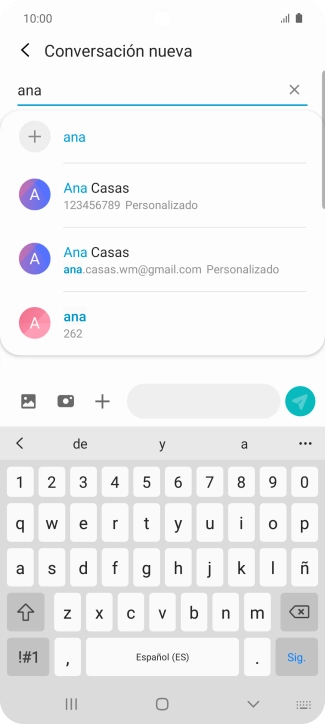 Pulsa el contacto deseado.