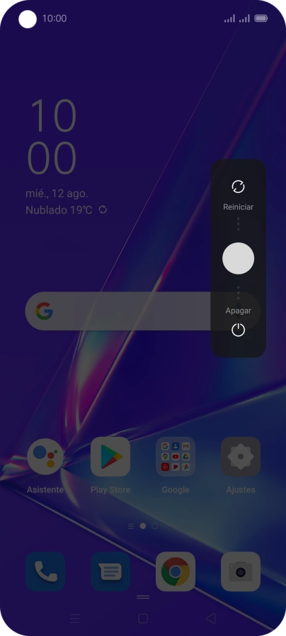 Pulsa el círculo y arrástralo hacia abajo.