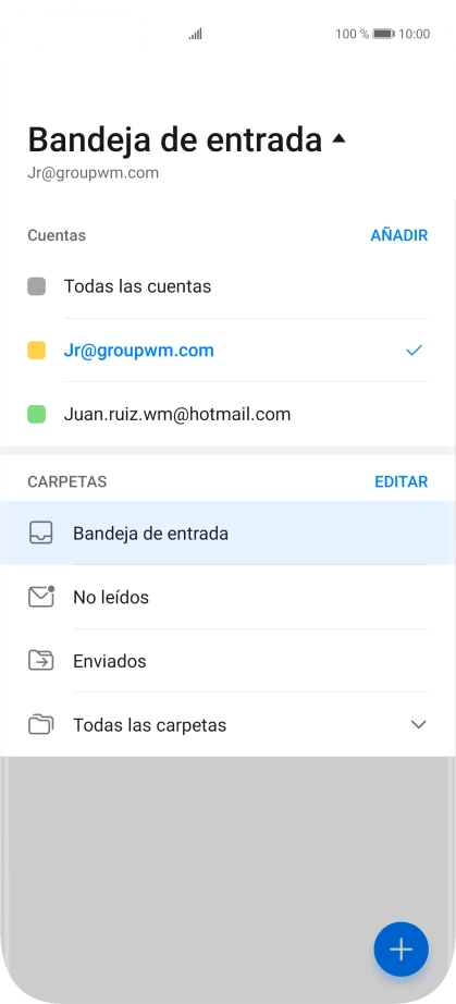 Pulsa la cuenta de correo electrónico deseada.