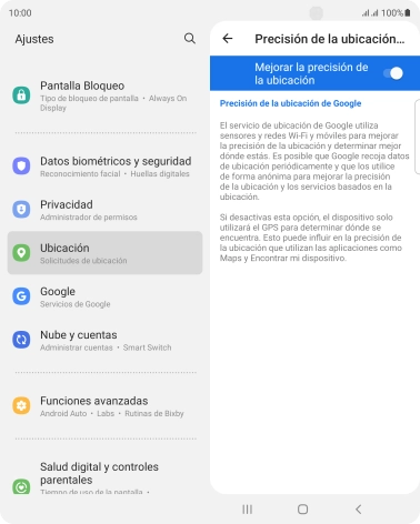 Pulsa el indicador junto a 