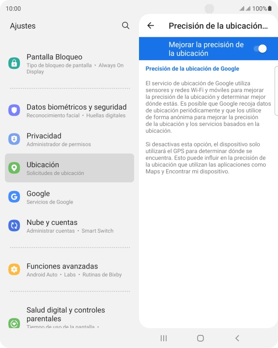 Pulsa el indicador junto a 