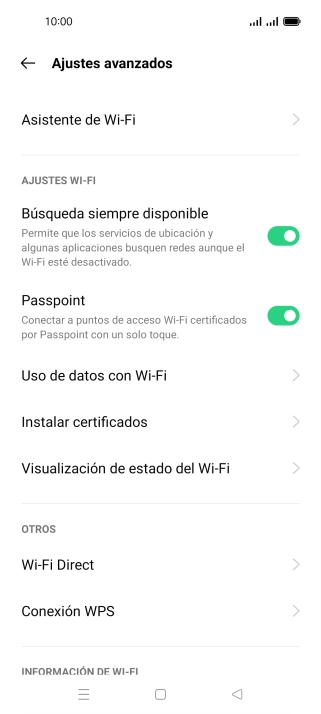 Pulsa Asistente de Wi-Fi.