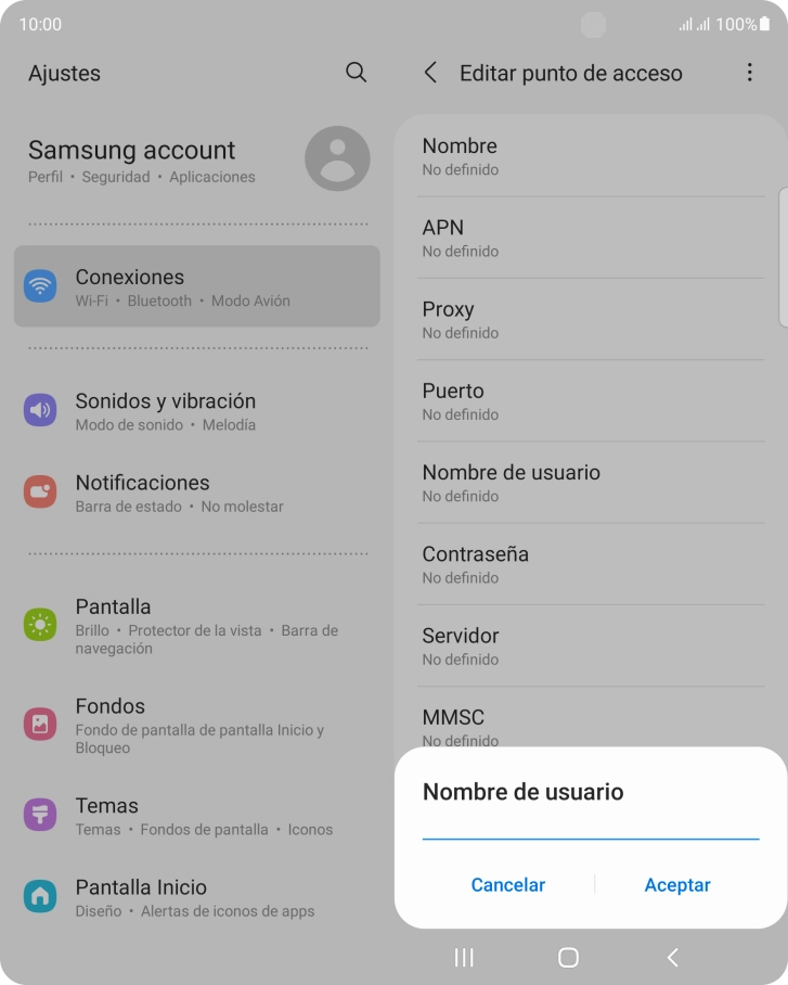 Introduce wap@wap y pulsa Aceptar.