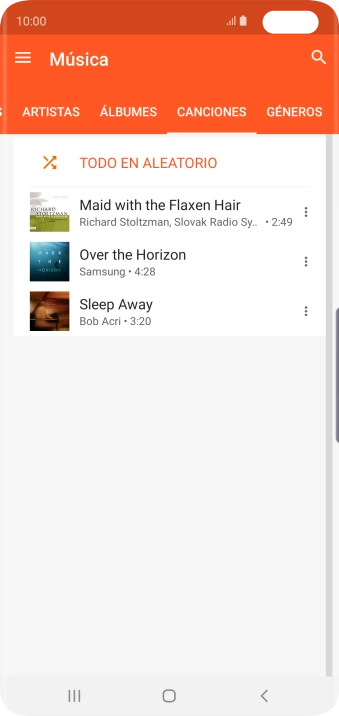 Pulsa el archivo de música deseado.