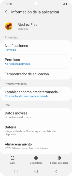 Pulsa Almacenamiento.