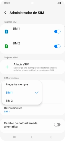 Pulsa el ajuste deseado.