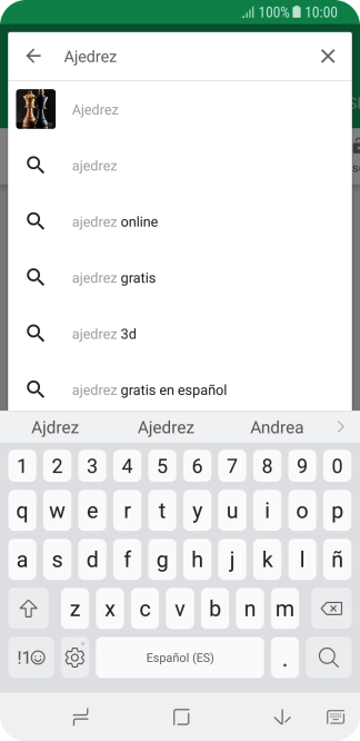 Introduce el nombre del tema o de la app y pulsa el icono de búsqueda.