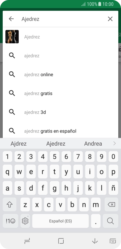 Introduce el nombre del tema o de la app y pulsa el icono de búsqueda.