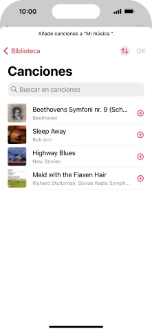 Desplázate a la categoría deseada y pulsa el archivo de música deseado.