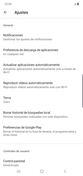 Pulsa Actualizar aplicaciones automáticamente.