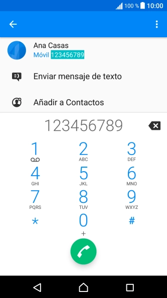 Marca el número de teléfono deseado y pulsa el icono de llamada.