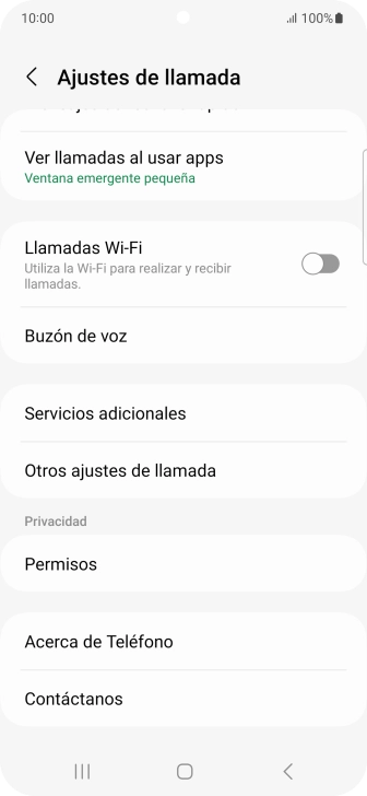 Pulsa Servicios adicionales.