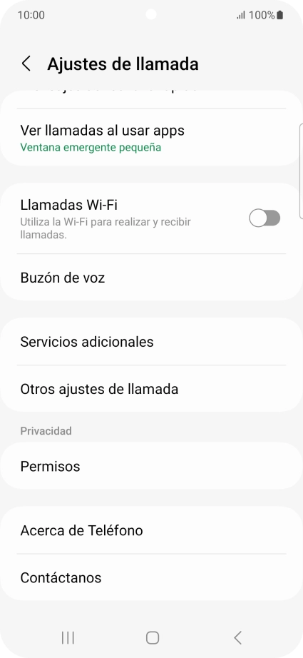 Pulsa Servicios adicionales.