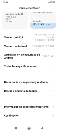 Pulsa Restablecimiento de fábrica.