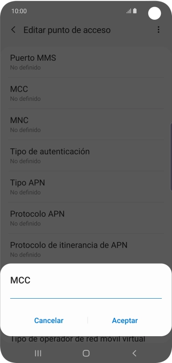 Introduce 214 y pulsa Aceptar.