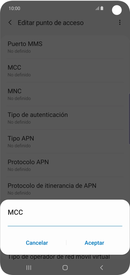 Introduce 214 y pulsa Aceptar.