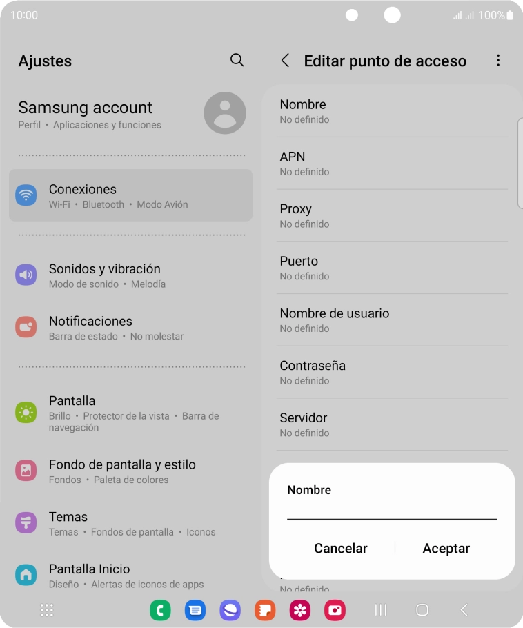 Introduce Vodafone Internet y pulsa Aceptar.