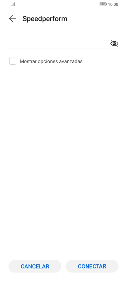 Introduce la contraseña de la red wifi y pulsa CONECTAR.