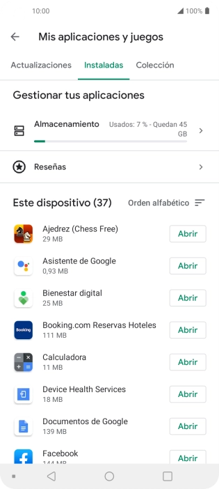 Pulsa la app deseada.