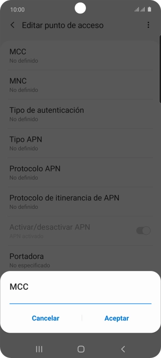 Introduce 214 y pulsa Aceptar.