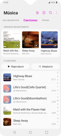 Pulsa el archivo de música deseado.