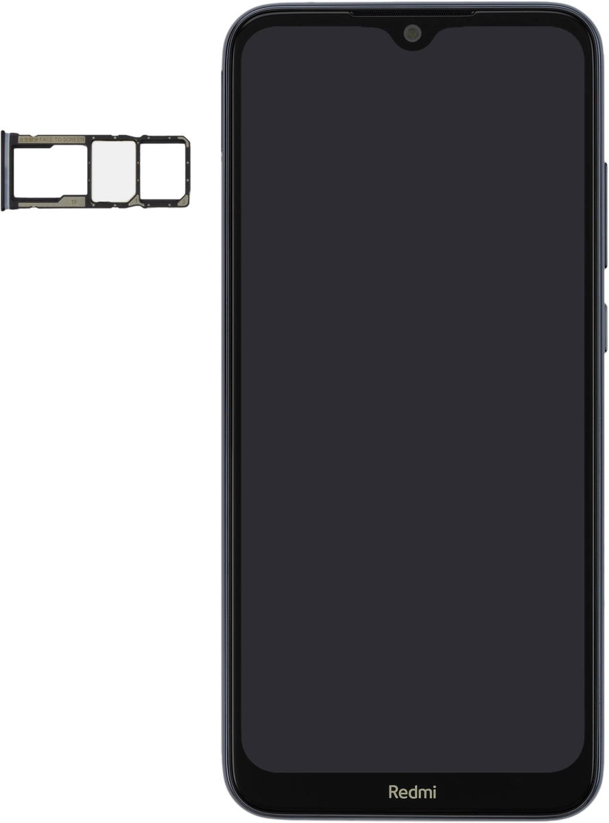 Gira la tarjeta SIM de modo que la esquina biselada de la tarjeta coincida con la esquina biselada del segundo contenedor.