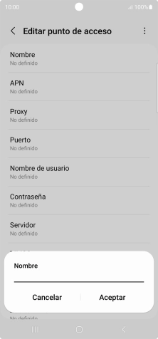 Introduce Vodafone Internet y pulsa Aceptar.